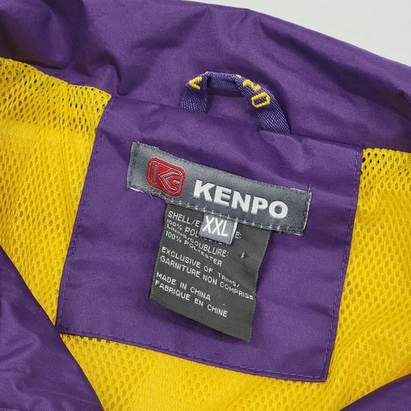 Vintage Kenpo Minnesota Vikings NFL Men's Purple Full-Zip Windbreaker Jacket 2XL - Picture 6 of 16